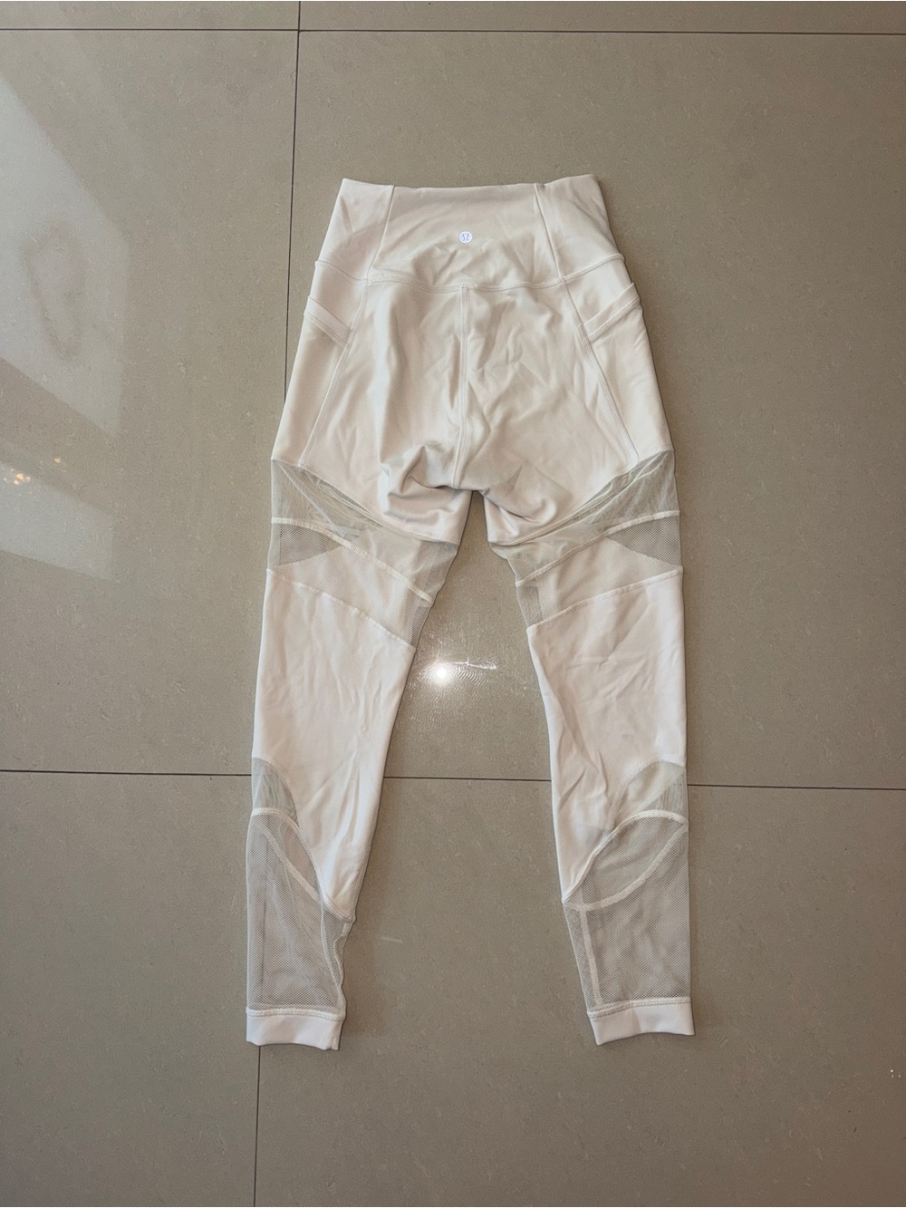 LULULEMON White Mesh High-Rise Active Leggings - Picture 6 of 7